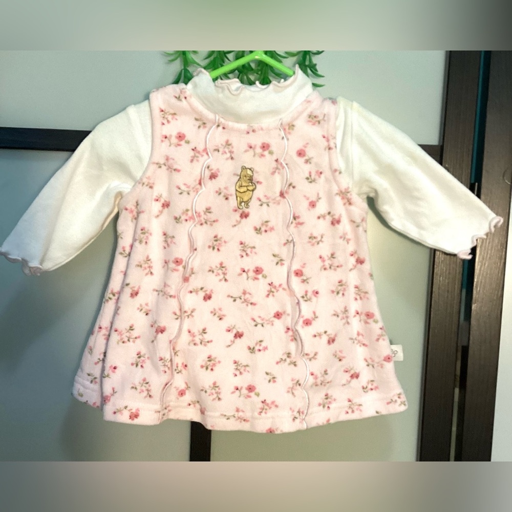 Disney Classic Pooh l/s onesie + dress. Size 3mo